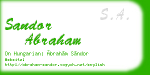 sandor abraham business card
