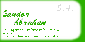 sandor abraham business card